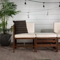 thumbnail image 5 of Pemberly Row Solid Wood Modular Outdoor L/R Chairs and Ottoman in Dark Brown, 5 of 20