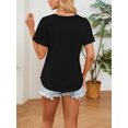 thumbnail image 2 of Frontwalk Womens Tops Ladies Summer Tops Short Sleeve Comfortable T-shirt Crew Neck Black 2XL, 2 of 9