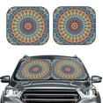 thumbnail image 2 of Naloa Round Mandala Print 2-Piece Windshield Sunshade,Foldable Car Front Window Sun Shades,for Most Sedans SUV Truck-Large, 2 of 6