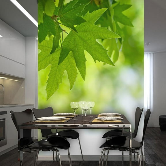 Tiptophomedecor Landscape Wallpaper Wall Mural - Leaves Shallow Focus