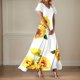 thumbnail image 3 of WILLBEST Vestidos Casuales Para Mujer 1 Vestido Holgado Con Cuello En V Y Estampado Floral Para Mujer, Estilo Informal De Verano, Elegante Vestido De Playa Para Fiesta Y Uso Diario, 3 of 3
