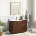 thumbnail image 3 of Vinnova San 42" Single Sink Wood Bath Vanity with Grain Stone in Natural Walnut, 3 of 16