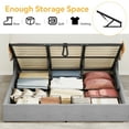 thumbnail image 2 of Dextrus Queen Size Platform Bed Frame with Hydraulic Lift Storage,No Box Spring Required,Gray, 2 of 5