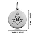 thumbnail image 2 of Stainless Steel Masonic Square and Compass Symbol Round Medallion Keychain Circle Ring, 2 of 2