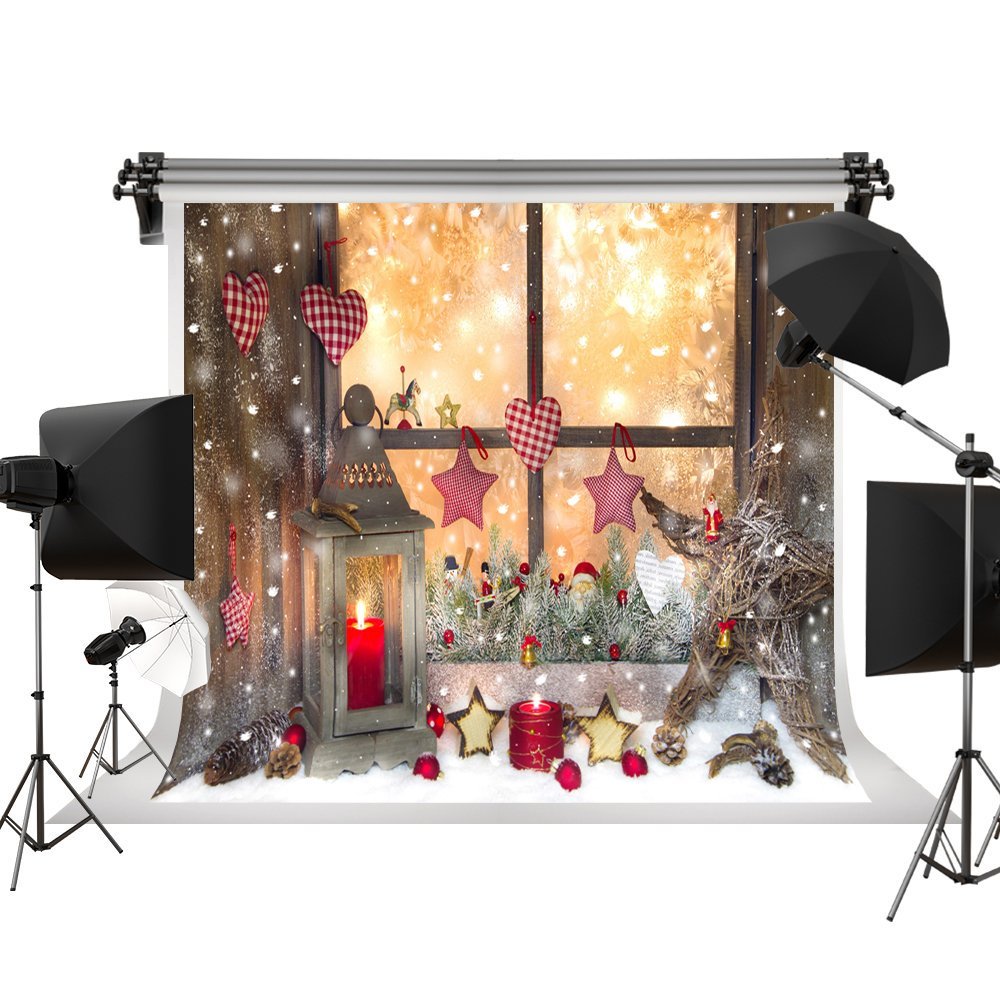 Background 5ft backdrop 7ft cloth thin printed fabric christmas mouse zoom HelloDecor Polyester Fabric Holiday Christmas Backgrounds Winter Snow