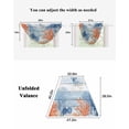 thumbnail image 5 of Orange Navy Blue Coral Sheer Waterfall Valance Curtains for Window, Summer Beach Coastal Ocean Blue Wood Rod Pocket Sheer Topper Swag Curtains for Living Room, Kitchen 38.5"W x 47.2"L, 3 Panels, 5 of 7