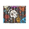 thumbnail image 3 of CADecor Sugar Skull Dia De Los Muertos Window Treatment Panel Curtains Window Curtain Kitchen Curtain,Two Piece 26x39 Inches, 3 of 4