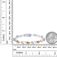 thumbnail image 3 of Gem Stone King 5.08 Ct Oval Yellow Sapphire White Diamond 925 Sterling Silver Tennis Bracelet for Women, 3 of 5