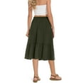 thumbnail image 4 of Miqool Women's Summer Ruffle Midi Skirts Elastic High Waisted Causal A-Line Flowy Long Skirts with Pockets, 4 of 7