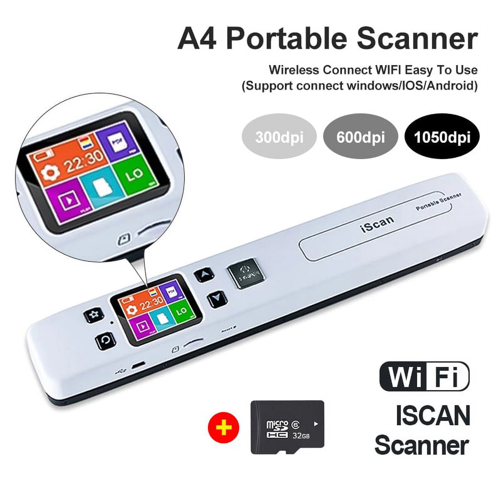 A4 Mini Iscan Portable Document & Images Photo Scanner WiFi