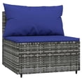 thumbnail image 3 of vidaXL 3 Piece Garden Lounge Set with Cushions Grey Poly Rattan, 3 of 5