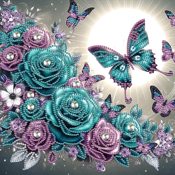 5D DIY Con Forma Especial Parcial Mariposa Revoloteando 30x30cm