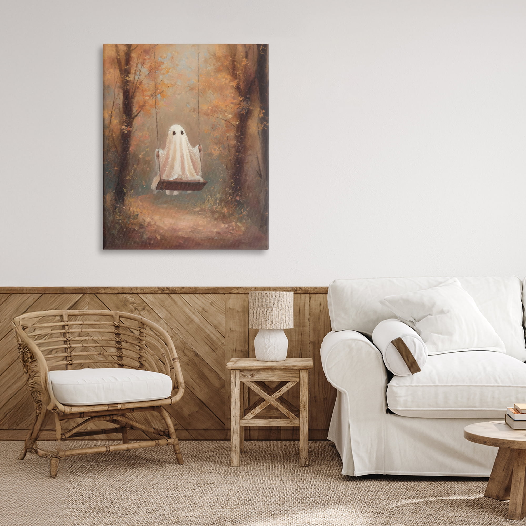 Eerie Swinging Ghost Canvas Wall Art, design by Arlington Prints