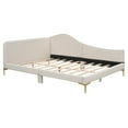 thumbnail image 6 of Harper & Bright Designs Full Size Upholstered Daybed, Linen Fabric Sofa Bed with Headboard and Armrest for Living Room, Beige, 6 of 13