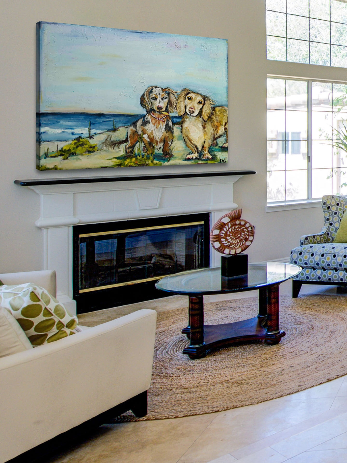 Marmont Hill "Beautiful Dachshunds" by Tori Campisi Painting Print on Canvas