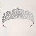 thumbnail image 2 of Corona nupcial con diamantes de imitación para el cabello, tiara de cristal para boda, joyería para mujer, decoración de fiesta (plata), 2 of 5