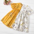 thumbnail image 3 of Gyratedream Summer Kids Baby Girl Flutter Sleeve Floral Princess Dress Sundress,5-6Y, 3 of 5