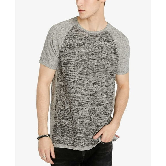 Buffalo David Bitton Men’s Heathered Raglan T-Shirt ( Medium Gray, XL S/S)