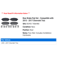 thumbnail image 2 of Rear Brake Pad Set - Compatible with 2015 - 2017 Chevy Trax 2016, 2 of 2