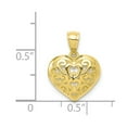 thumbnail image 3 of 10k Yellow Gold Diamond-Cut Heart Charm, 3 of 4