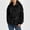 Black, variant on Women Hooded Outwear Coat for Winter Warmth with Wool Blend Zipper Pockets Contemporary Outerwear Blue L