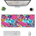 thumbnail image 2 of XL Large Gaming Mouse Pad, Extended Keyboard Pad for Women with Stitched Edge, Non-Slip Waterproof Full Big Long Mousepad for Laptop Computer for Office Decor (Abstract Urban Graffiti, 31.5 X 11.8 In), 2 of 6