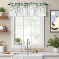 thumbnail image 2 of Retro Eucalyptus Leaves Kitchen Curtain Valances for Windows Farmhouse Short Curtains, Rustic Pastoral Botanical Rod Pocket Valance Curtain for Bedroom Cafe Living Room 54"x18", 2 of 8