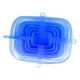 thumbnail image 2 of Tapa de silicona universal de 6 piezas, tapas elásticas de silicona de cocina reutilizables, tapa de envoltura elástica de tazón de sellado de varios Azul Soledad Tapas de estiramiento de silicona, 2 of 6