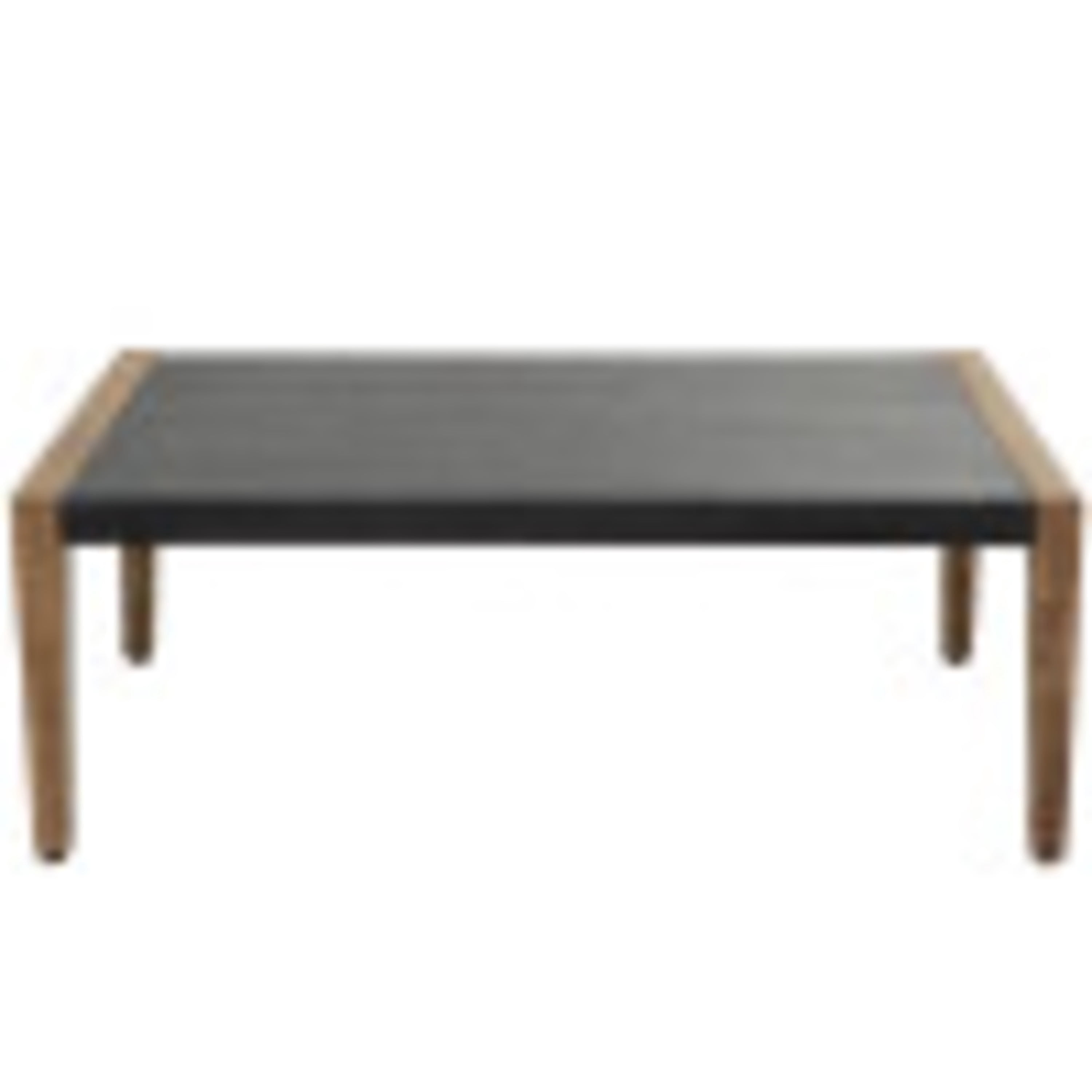 DecMode 44" x 17" Dark Gray Wood Outdoor Coffee Table with Wood Legs, 1-Piece