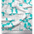 thumbnail image 1 of Soimoi Green Rayon Fabric Black Sketch Modern Style Fabric Prints By Yard 56 Inch Wide, 1 of 1