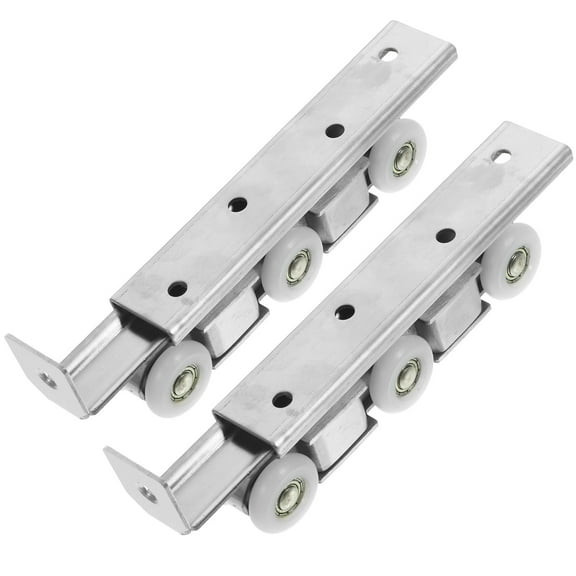 FRCOLOR 1Pc Track Roller Barn Door Track System Door Accessories Hanging 6 Wheels Sliding Track Roller (Silver Dark Blue)