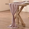 thumbnail image 4 of 10pcs Chiffon Table Runner Bulk 29x120 Inches Rustic Wedding Table Runner for Bridal Shower Wedding Party,10 Pieces,Dusty Rose, 4 of 8