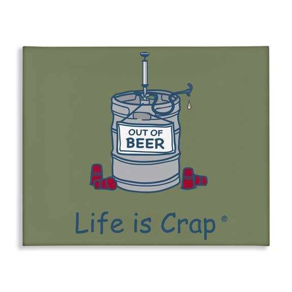 Stupell Industries Funny Empty Beer Keg Novelty & Humor Painting Wrapped Canvas Art Print Wall Art, 20 x 16