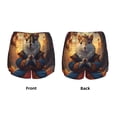 thumbnail image 5 of Lsque Maple Leaf Meditating Squirrel Printed Women's Running Shorts with Liner Pockets,Elastic Quick Dry Workout Athletic Gym Yoga Shorts,Womens High Waist Shorts-XX-Large, 5 of 9
