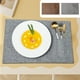 thumbnail image 1 of Camino de mesa escandinavo | Alfombra de comedor con aislamiento térmico de lino | Mantel individual de cena moderno impermeable a prueba de aceite | 1 Pieza | 44,5x29,5cm | Marrón grisáceo, 1 of 7