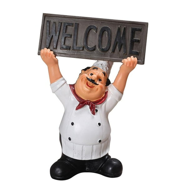 Chef Figurines Kitchen Decor Chef Statue Vintage Country Resin Figure