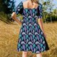 thumbnail image 5 of Vestido de manga corta con estampado de manatí Vestido de mujer Vestido de verano para mujer Vestidos de noche elegantes para mujer, 5 of 7
