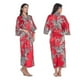 thumbnail image 1 of Bata tipo kimono de satén suave con estampado floral para mujer, albornoz de boda, ropa de dormir, 1 of 3