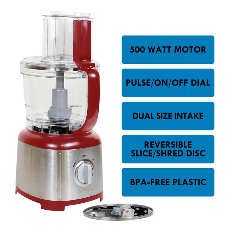 Kenmore 11-Cup Food Processor and Vegetable Chopper, Red and