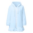 thumbnail image 5 of Women Blouses Hooded Zip up Sweatshirt Shirt Women Fall Sweater Long Sweatshirt Zip up Womens Fall Hoodie Girls Size 1 Sweater with Zippers Hoodies for Pullover Cute Athletic Blue M, 5 of 7