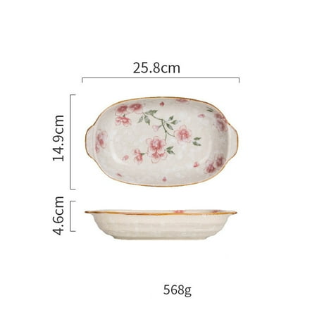 

Livesture Ceramic Tableware Household Dish Plate Rice Bowl Soup Noodle Bowl High M