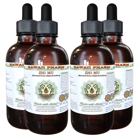 Zhi Mu, Anemarrhena (Anemarrhena Asphodeloides) Glycerite, Dried Root Powder Alcohol-Free Liquid Extract, ??, Glycerite Herbal Supplement 4x4 oz