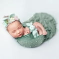 thumbnail image 2 of Ksopiavobs Newborn Photography Props Wrap Handmade Pearl Decor Wrap Blanket for Baby Photo Props 35.5 X 67 Inch Newborn Photo Shoot Outfits Wraps Baby Photoshoot Props(Bean Green), 2 of 7