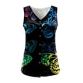 thumbnail image 4 of Blusa informal sin mangas con estampado de botones y cuello en V de verano para mujer a la moda Fridja  gh6951, 4 of 4
