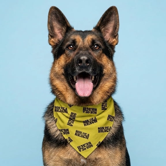 Pupkies Son of a Beach Dog Bandana, Yellow, Medium