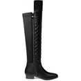 thumbnail image 4 of Ferwind Women's Over-the-knee Boots Quilted Stiches High-Low Shaft Low Heels Adult Black  8, 4 of 7