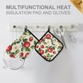 thumbnail image 4 of Yayeee Oven Mitts and Pot Holder Set of 4 Heat Resistant Kitchen Gloves Baking Hot Pad, Apple Leaves Pattern, 4 of 5