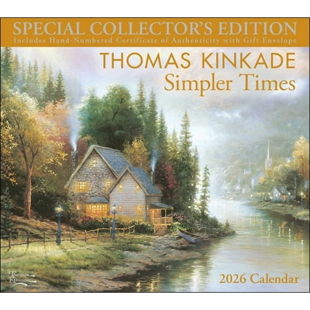 Thomas Kinkade Special Collector's Edition 2026 Deluxe Wall Calendar with Print, (Paperback)