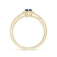thumbnail image 2 of ANGARA Natural Blue Sapphire and Diamond Split Shank Engagement Ring in 14K Yellow Gold for Women (Size-5x3mm) | September Birthstone, Anniversary, Jewelry Gift for Women | Natural Blue Sapphire Ring, 2 of 10