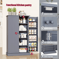 thumbnail image 5 of HOMEFORT 41" Farmhouse Kitchen Pantry, Storage Cabinet with Doors and Adjustable Shelves for Kitchen, Living Room and Dinning Room in Grey, 5 of 7
